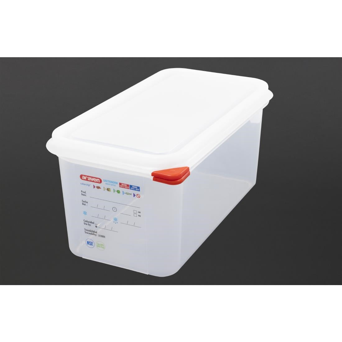 Araven Polypropylene 1/3 Gastronorm Food Container 6Ltr (Pack of 4) - T987  Araven   