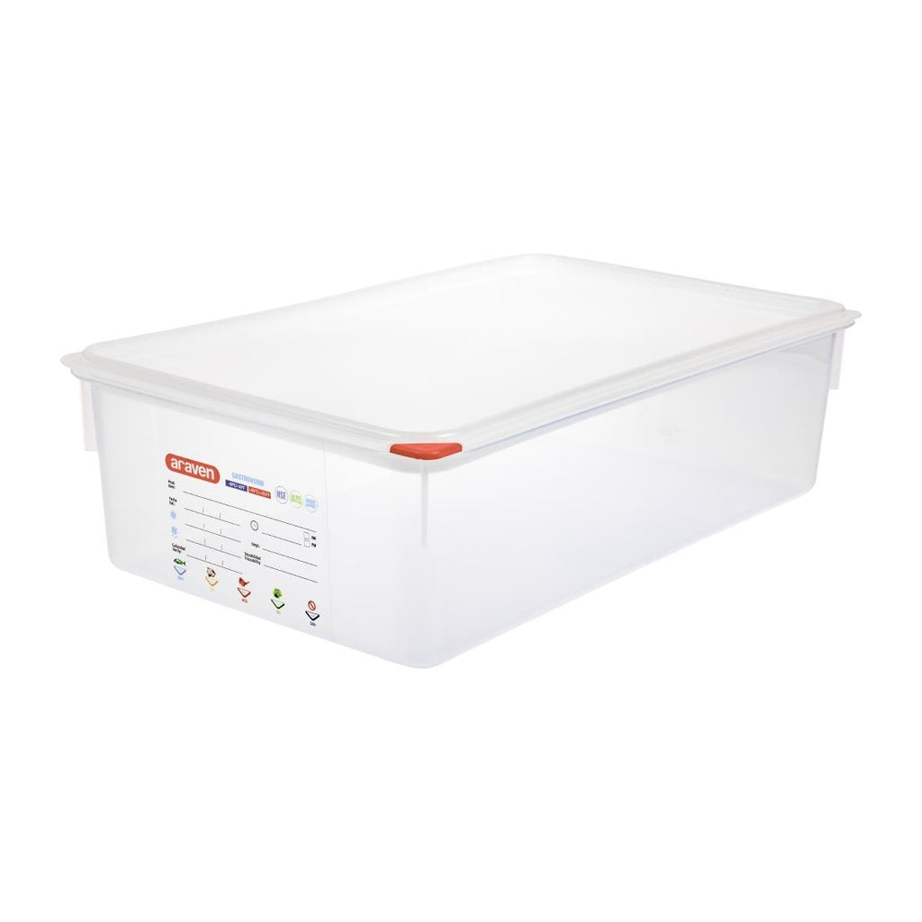 Araven Polypropylene 1/1 Gastronorm Food Storage Box 21Ltr (Pack of 4) - T991  Araven   