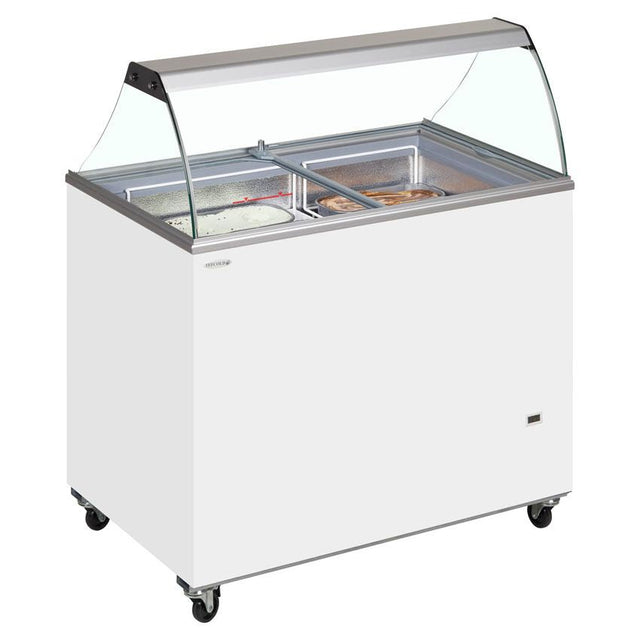 Tefcold Scoop Ice Cream Counter Display Freezer 12 x 5 Litre - IC500SC + CANOPY Ice Cream Display Freezers Tefcold   