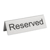 Olympia Brushed Steel Reserved Table Sign (Pack of 10) - U051  Olympia   