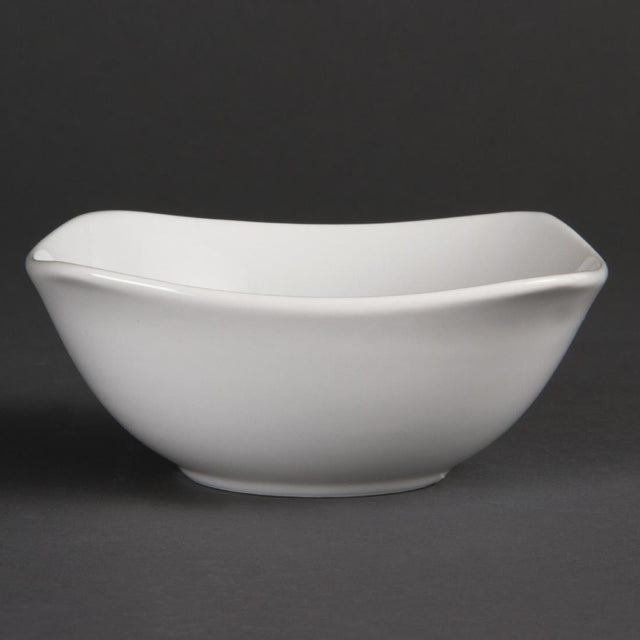 Olympia Whiteware Rounded Square Bowls 140mm (Pack of 12) - U173 Bowls Olympia