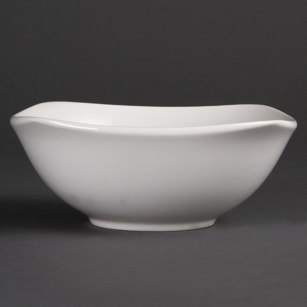 Olympia Whiteware Rounded Square Bowls 180mm (Pack of 12) - U174 Bowls Olympia