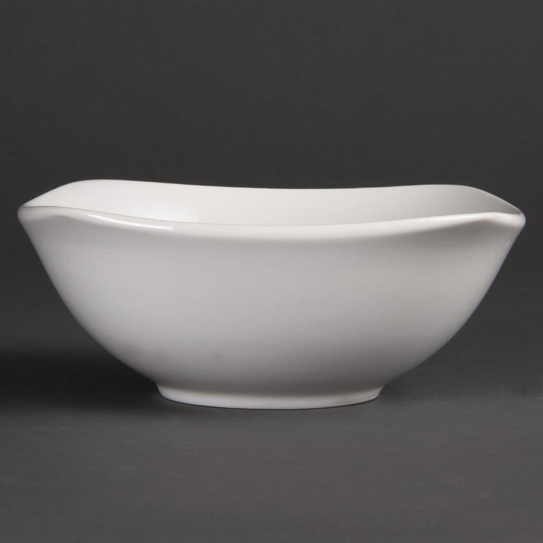 Olympia Whiteware Rounded Square Bowls 180mm (Pack of 12) - U174 Bowls Olympia