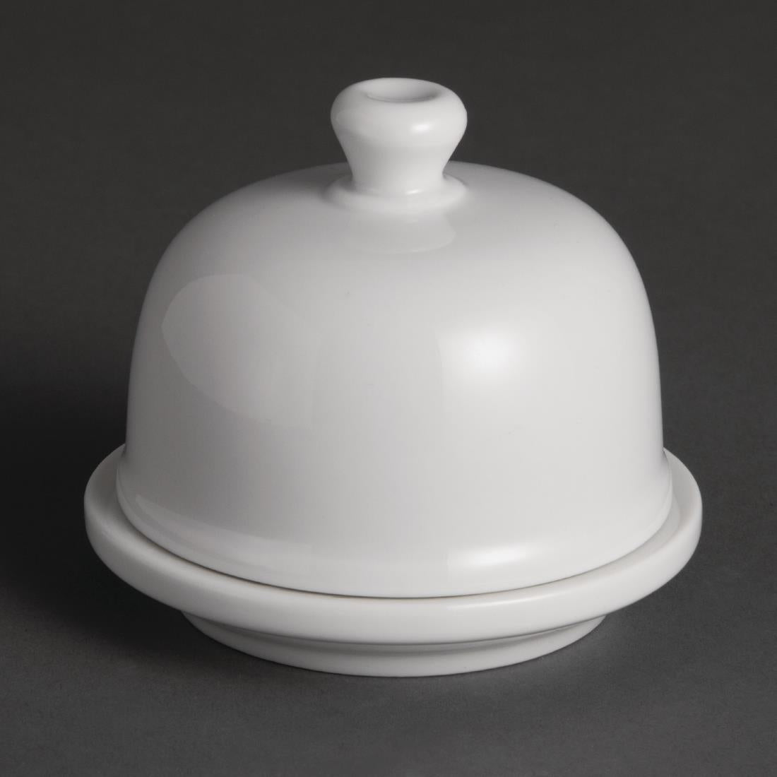 Olympia Whiteware Butter Dish with Cloche 50ml 1.8oz (Pack of 6) - U184 Olympia Crockery Olympia   