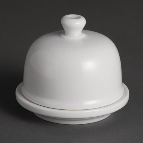 Olympia Whiteware Butter Dish with Cloche 50ml 1.8oz (Pack of 6) - U184 Olympia Crockery Olympia   