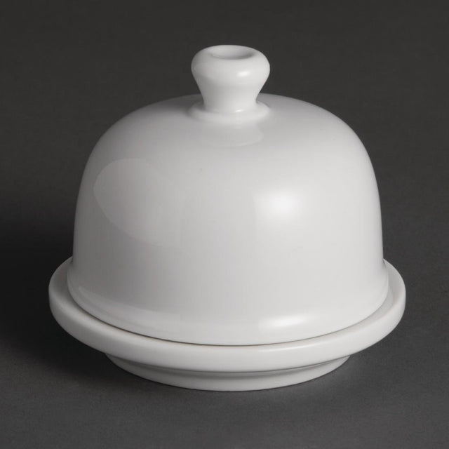 Olympia Whiteware Butter Dish with Cloche 50ml 1.8oz (Pack of 6) - U184 Olympia Crockery Olympia   
