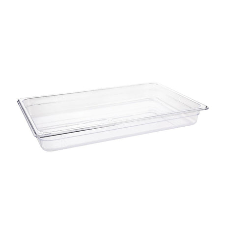 Vogue Polycarbonate 1/1 Gastronorm Container 65mm Clear - U224  Vogue   