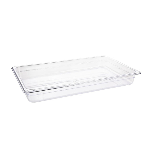 Vogue Polycarbonate 1/1 Gastronorm Container 65mm Clear - U224  Vogue   