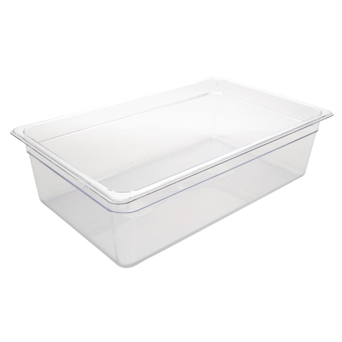 Vogue Polycarbonate 1/1 Gastronorm Container 150mm Clear - U226  Vogue   