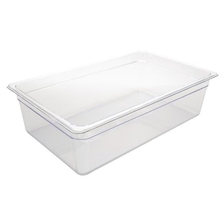 Vogue Polycarbonate 1/1 Gastronorm Container 150mm Clear - U226  Vogue   