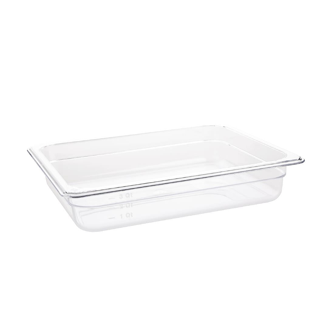 Vogue Polycarbonate 1/2 Gastronorm Container 65mm Clear - U228  Vogue   