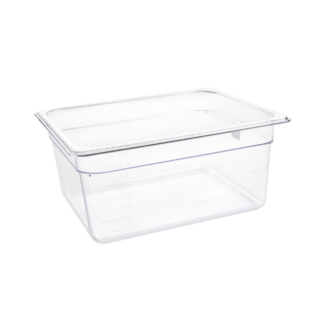 Vogue Polycarbonate 1/2 Gastronorm Container 150mm Clear - U230  Vogue   