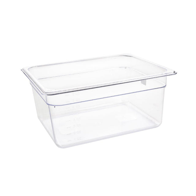 Vogue Polycarbonate 1/2 Gastronorm Container 150mm Clear - U230  Vogue   