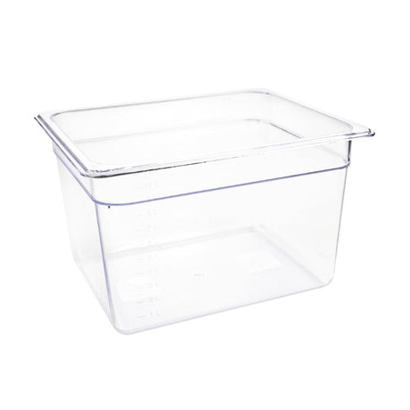 Vogue Polycarbonate 1/2 Gastronorm Container 200mm Clear - U231  Vogue   