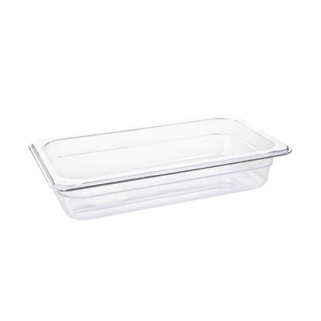 Vogue Polycarbonate 1/3 Gastronorm Container 65mm Clear - U232  Vogue   