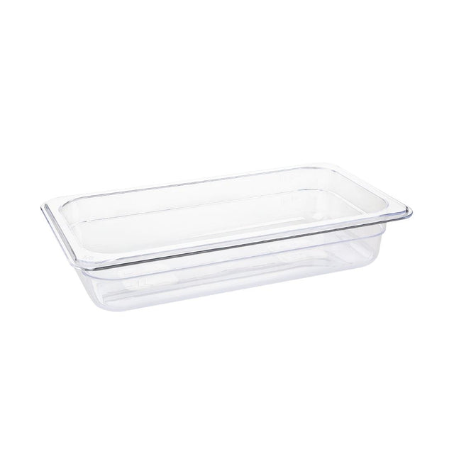 Vogue Polycarbonate 1/3 Gastronorm Container 65mm Clear - U232  Vogue   