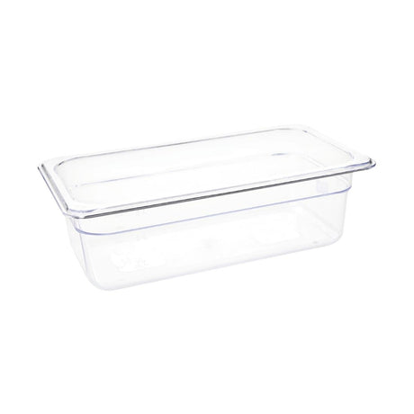 Vogue Polycarbonate 1/3 Gastronorm Container 100mm Clear - U233  Vogue   