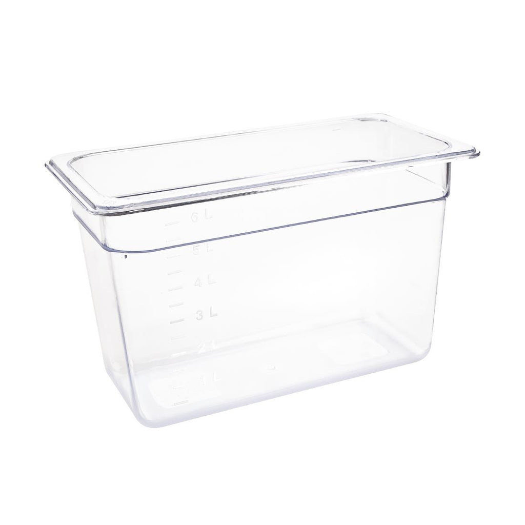 Vogue Polycarbonate 1/3 Gastronorm Container 200mm Clear - U235  Vogue   