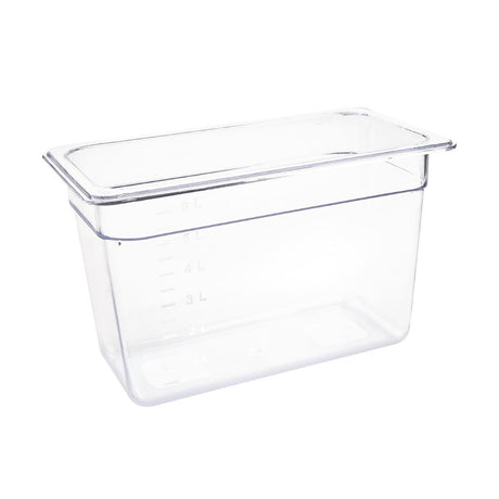 Vogue Polycarbonate 1/3 Gastronorm Container 200mm Clear - U235  Vogue   