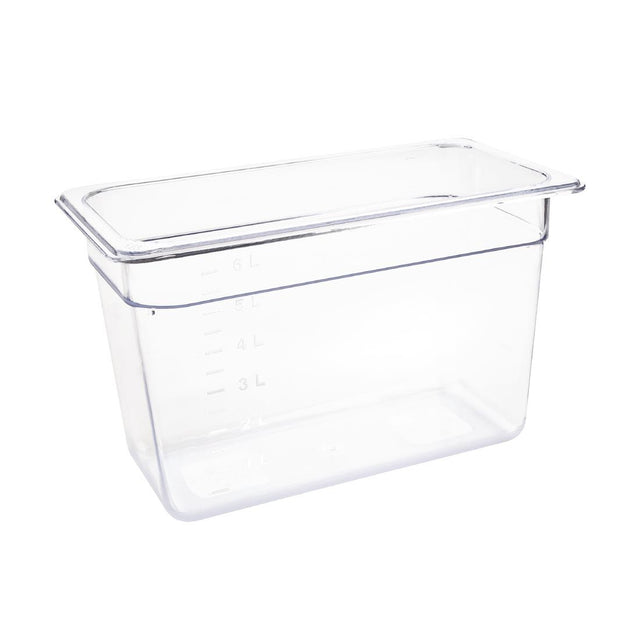 Vogue Polycarbonate 1/3 Gastronorm Container 200mm Clear - U235  Vogue   