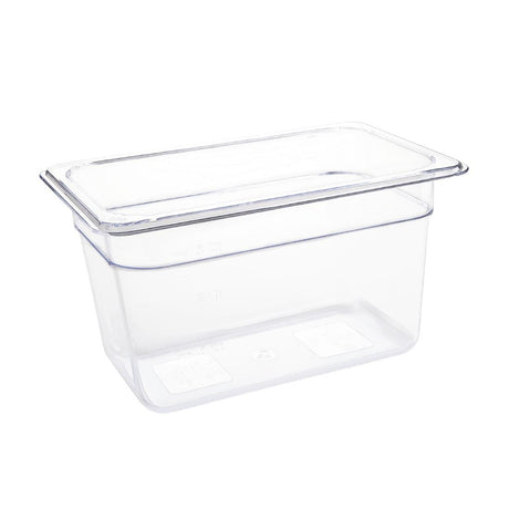 Vogue Polycarbonate 1/4 Gastronorm Container 150mm Clear - U238  Vogue   