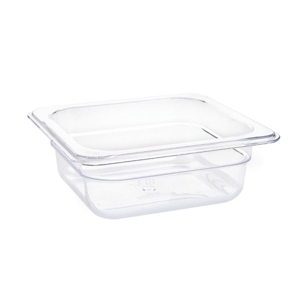Vogue Polycarbonate 1/6 Gastronorm Container 65mm Clear - U239  Vogue   