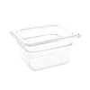Vogue Polycarbonate 1/6 Gastronorm Container 100mm Clear - U240  Vogue   