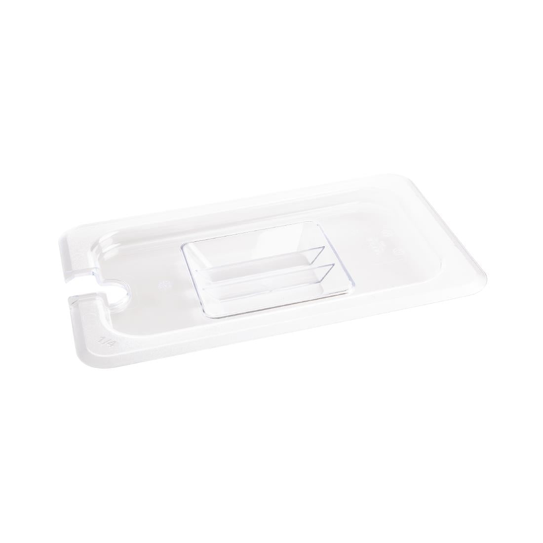 Vogue Polycarbonate 1/4 Gastronorm Lid Notched - U253  Vogue   