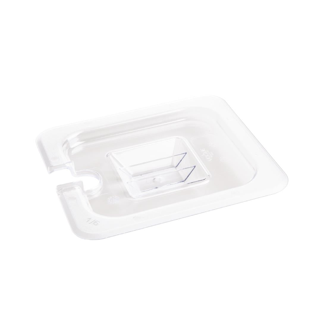 Vogue Polycarbonate 1/6 Gastronorm Lid Notched - U254  Vogue   