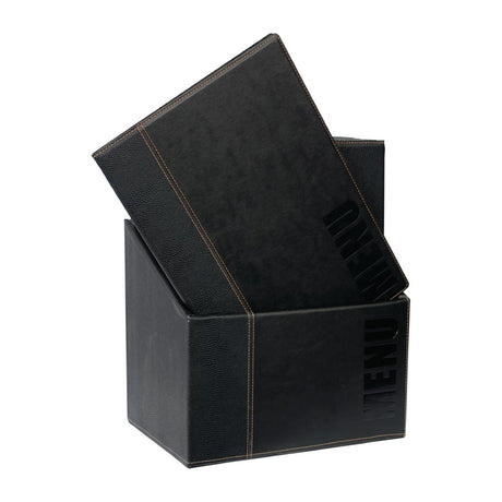 Securit Contemporary Menu Covers and Storage Box A4 Black (Pack of 20) - U266  Securit   
