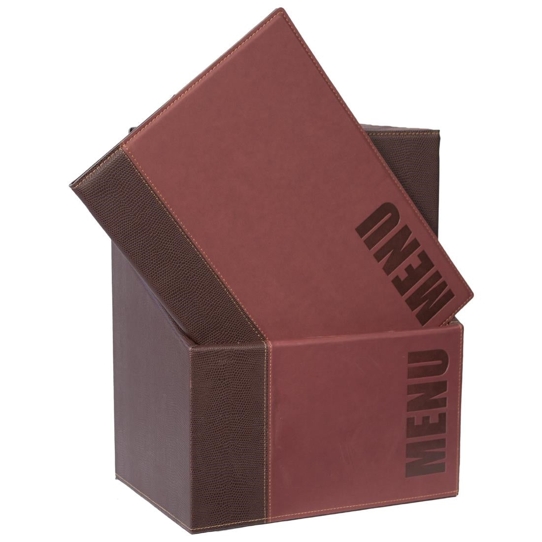Securit Contemporary Menu Covers and Storage Box A4 Bordeaux (Pack of 20) - U267  Securit   