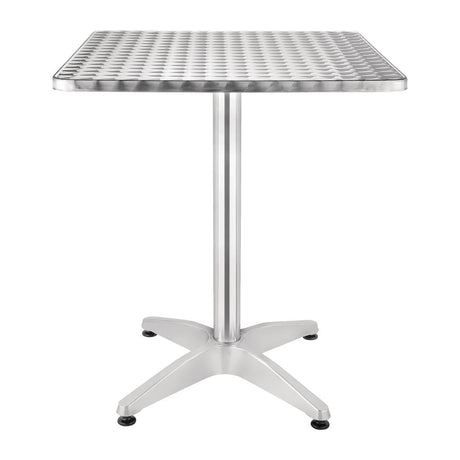 Bolero Steel and Aluminium Square Bistro Table 600mm - U427 Steel Tables Bolero   