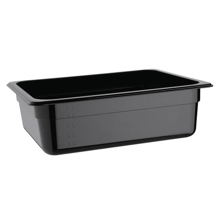 Vogue Polycarbonate 1/2 Gastronorm Container 100mm Black - U459  Vogue   