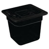 Vogue Polycarbonate 1/6 Gastronorm Container 65mm Black - U469  Vogue   