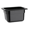 Vogue Polycarbonate 1/6 Gastronorm Container 100mm Black - U470  Vogue   