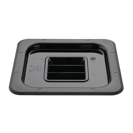 Vogue Polycarbonate 1/6 Gastronorm Lid Black - U478  Vogue   