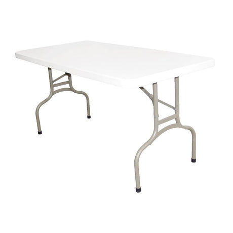 Bolero PE Rectangular Folding Table White 5ft (Single) - U544  Bolero   
