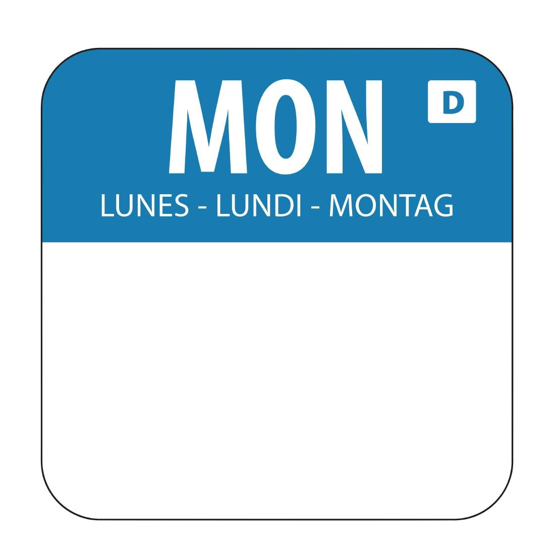 Hygiplas Dissolvable Food Rotation Labels Monday (Pack of 1000) - U777  Hygiplas   