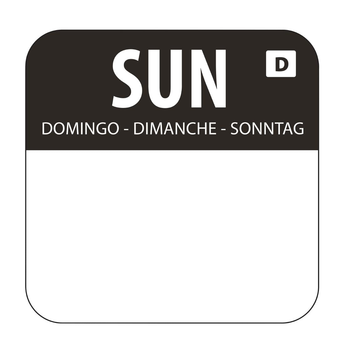 Hygiplas Dissolvable Food Rotation Labels Sunday (Pack of 1000) - U783  Hygiplas   