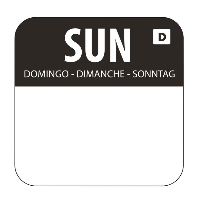 Hygiplas Dissolvable Food Rotation Labels Sunday (Pack of 1000) - U783  Hygiplas   
