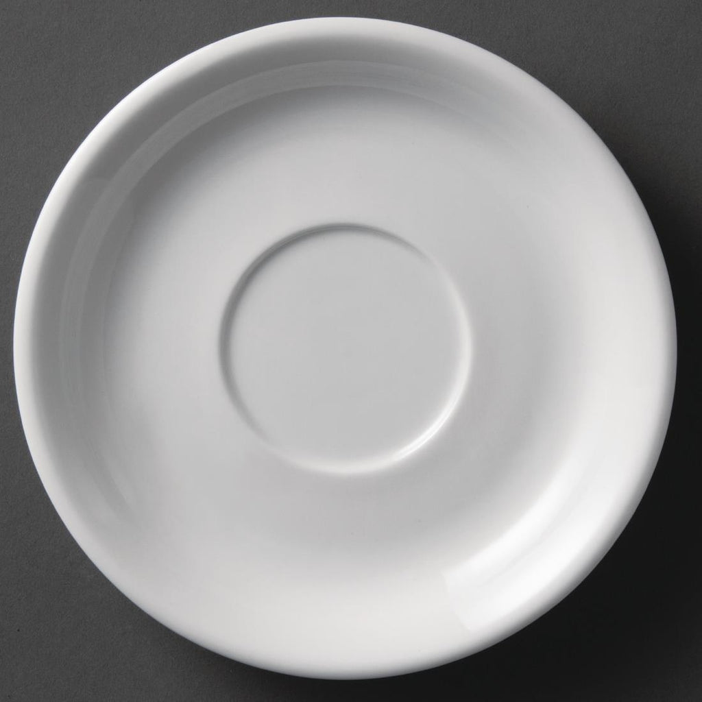 Olympia Whiteware Cappuccino Saucers 180mm (Pack of 12) - U828 Olympia Crockery Olympia   