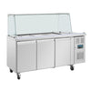 Polar U-Series GN Saladette Counter with Square Sneeze Guard 3 Door - UA018  Polar   
