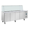 Polar U-Series GN Saladette Counter with Square Sneeze Guard 4 Door - UA019  Polar   