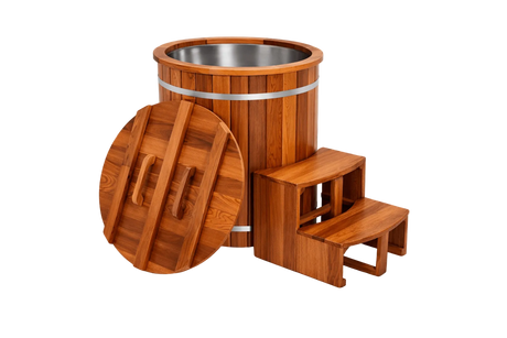 Empire Kove Ice Bath – Cedar Wood Cold Plunge with 304 Stainless Steel Liner & Step Ladder | KOVE-ICE1 Ice Baths & Cold Plunges Kove Designs