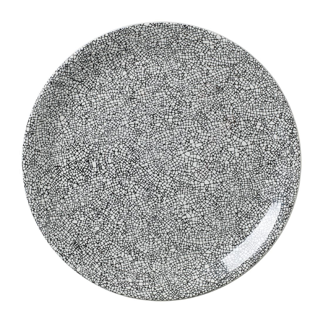 Steelite Ink Crackle Black Coupe Plates 300mm (Pack of 12) - VV1042 Plates Steelite