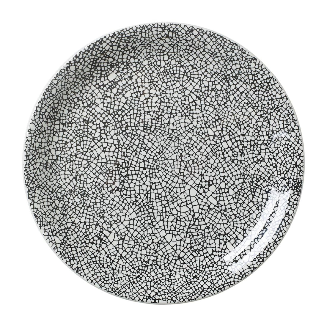 Steelite Ink Crackle Black Coupe Plates 203mm (Pack of 12) - VV1044 Plates Steelite