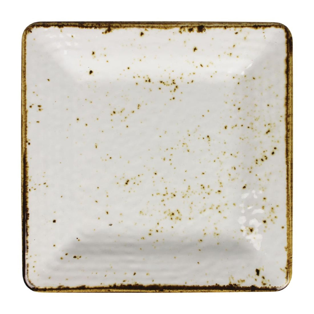 Steelite Craft Melamine Square Plates White 228mm (Pack of 6) - VV1083 Plates Steelite