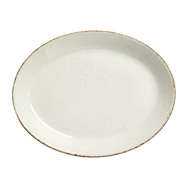 Steelite Brown Dapple Oval Coupe Plates 202mm (Pack of 24) - VV1315 Plates Steelite