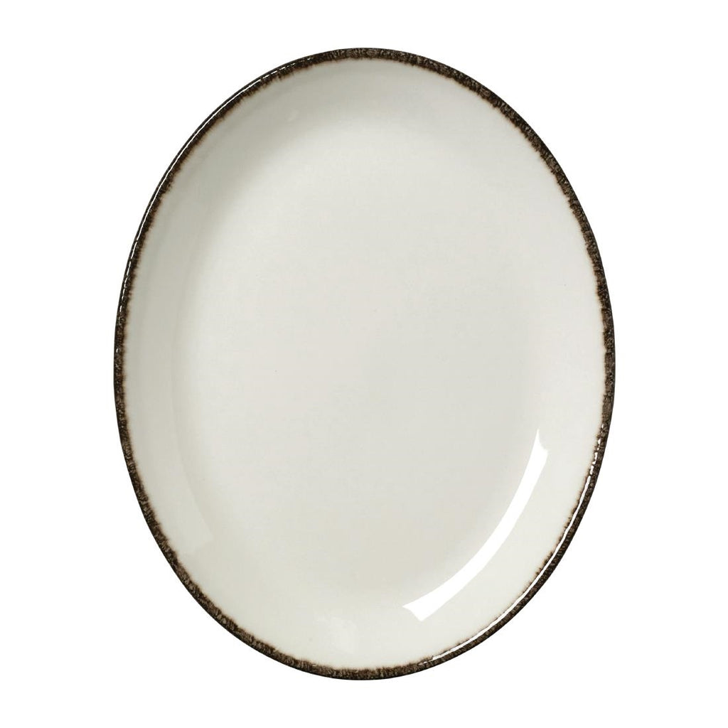Steelite Charcoal Dapple Oval Coupe Plates 202mm (Pack of 24) - VV1320 Plates Steelite