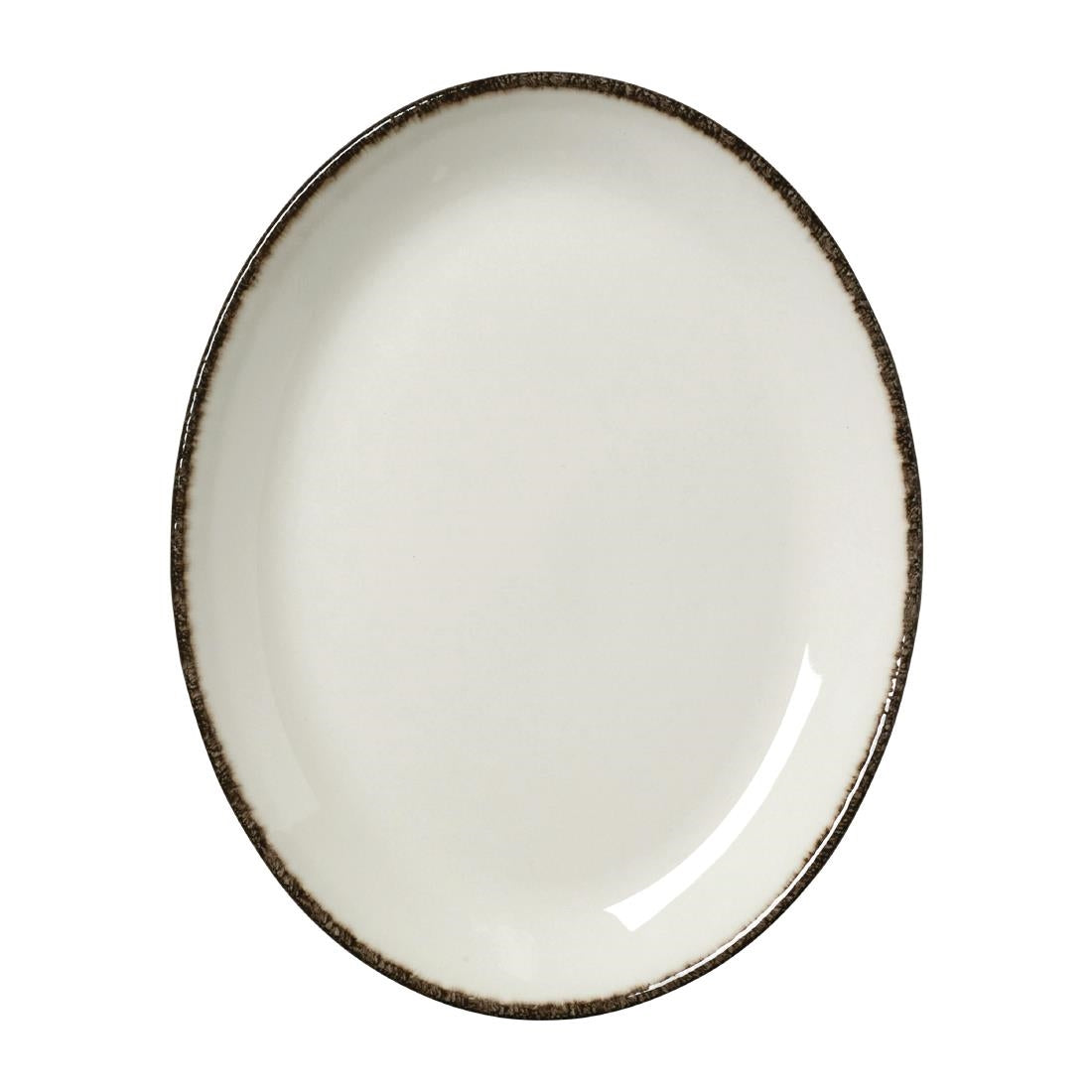 Steelite Charcoal Dapple Oval Coupe Plates 202mm (Pack of 24) - VV1320 Plates Steelite